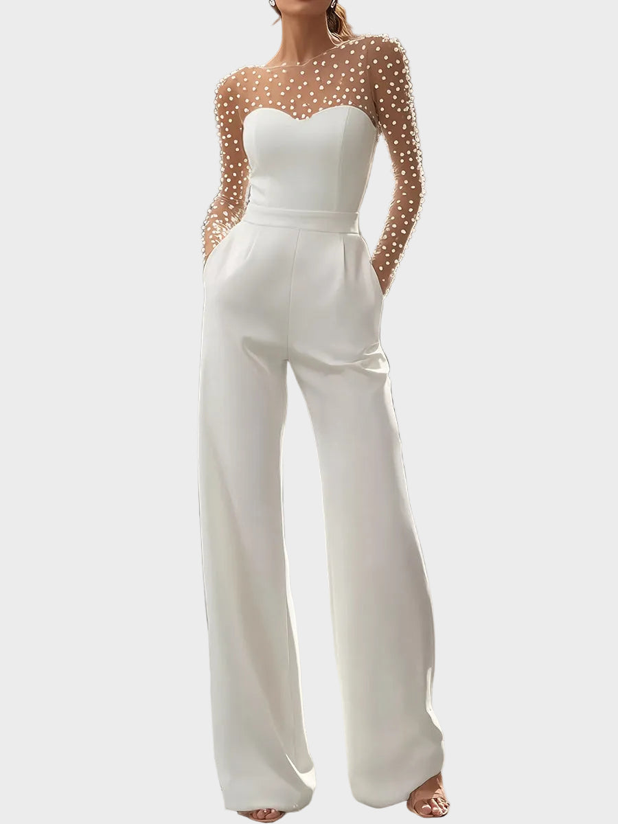 Tellie - Mono blanco con detalles transparentes