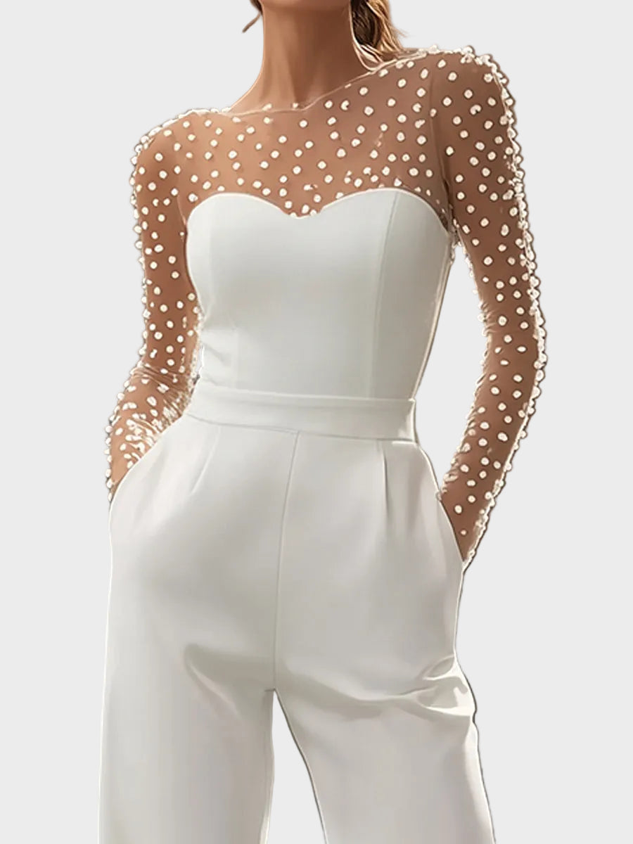 Tellie - Mono blanco con detalles transparentes