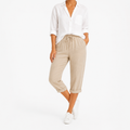 Elisa - Pantalones cortos de algodón y lino para mujer.